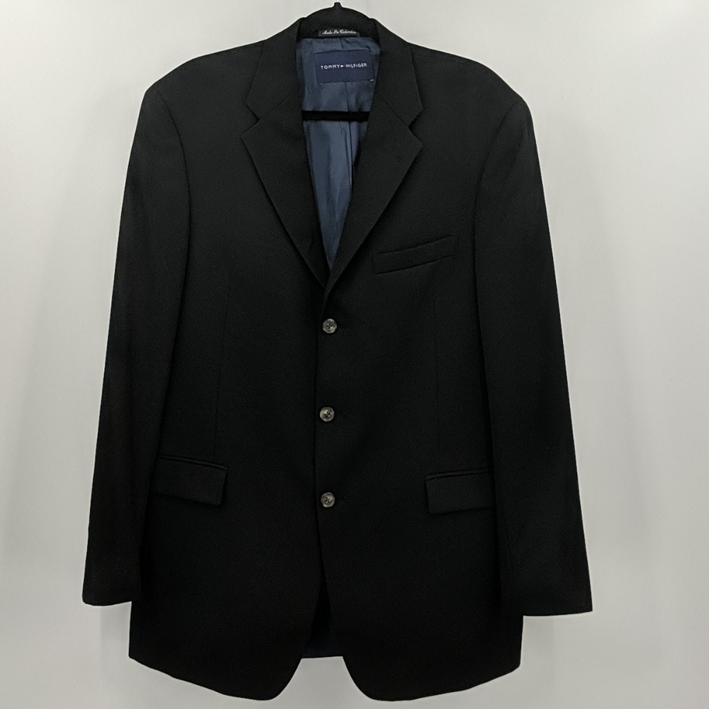 Men's TOMMY HILFIGER Black Wool Sportcoat